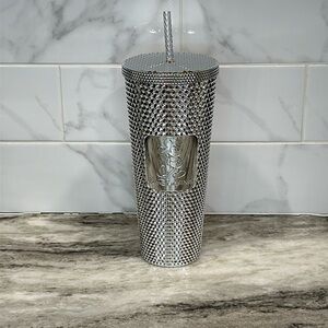 Walt Disney World Mickey Mouse 100th Silver Studded Starbucks 24oz Tumbler Box
